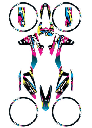 Kit déco Sherco 50cc 2017-2025 CMYK | autocollants moto | personnalisation 50cc | armysctv