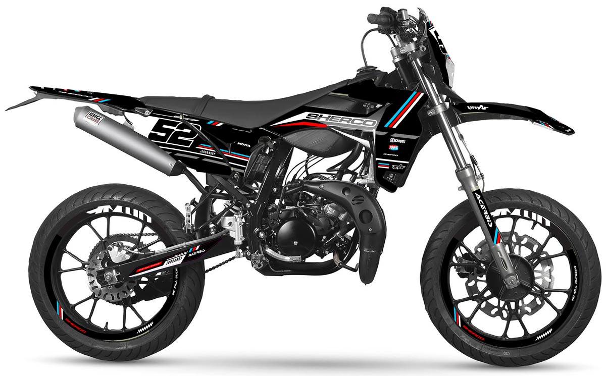 Kit déco Sherco 50cc 2017-2025 Black Cat | autocollants moto | personnalisation 50cc | armysctv