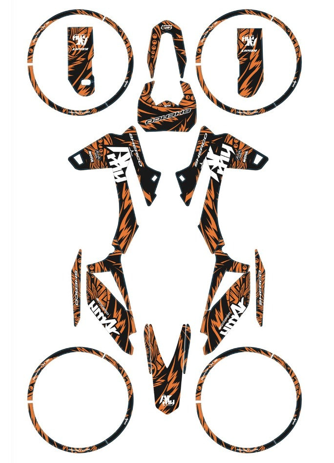 Graphics kit Sherco 50cc 2017-2025 Army Feather | motorcycle stickers | 50cc customization | armysctv