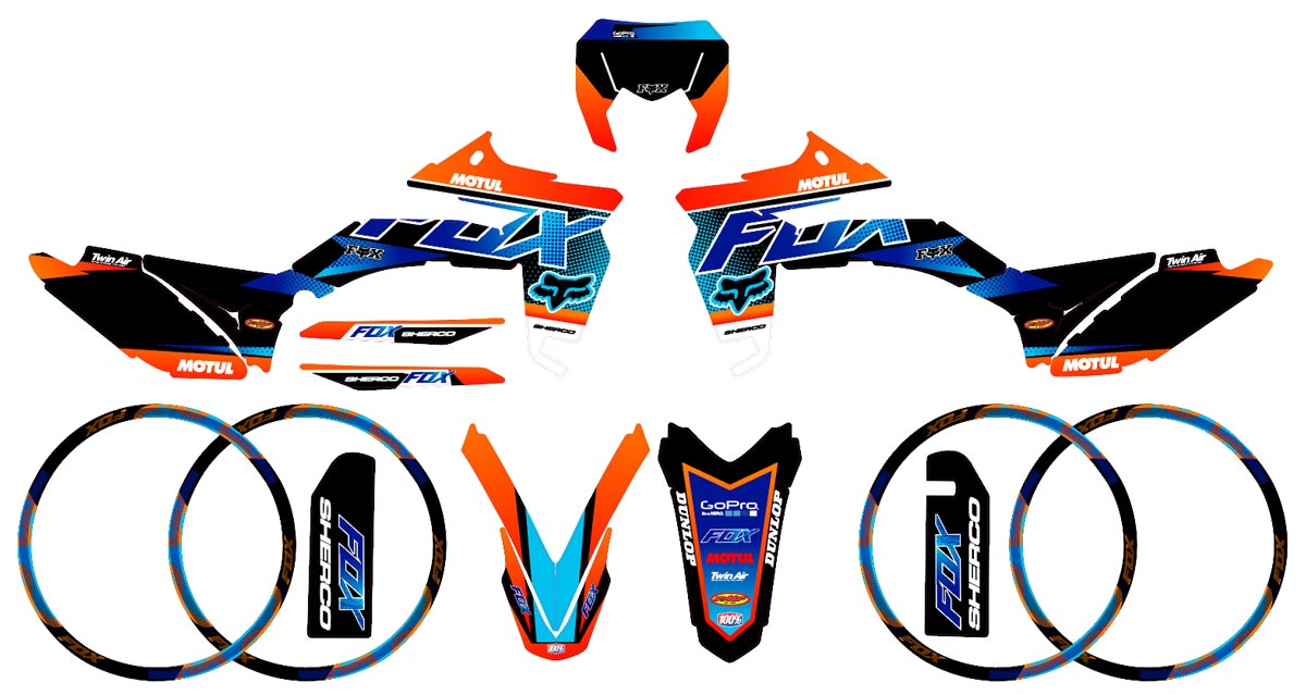Sherco 50cc 2017-2025 Graphics kit Fox | motorcycle stickers | 50cc customization | armysctv
