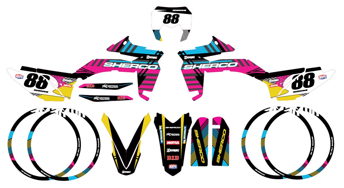 Dekor kit Sherco 50cc 2017-2025 Army Haze | Motorradaufkleber | Personalisierung 50cc | armysctv