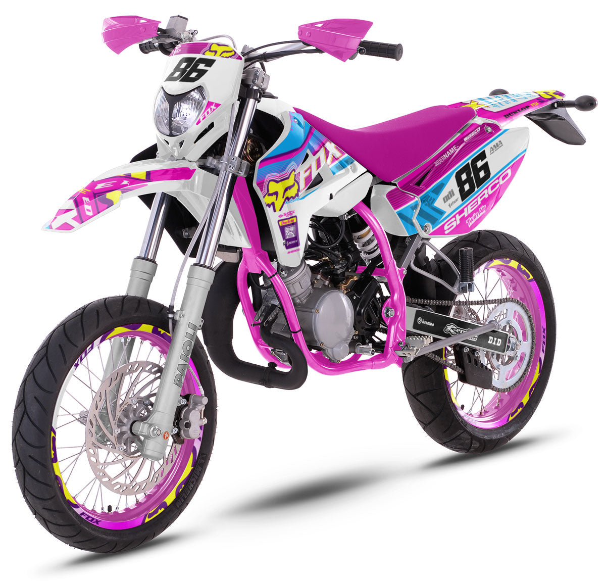 Dekor kit 50cc Sherco HRD 2006-2012 Pink Fox | Motorradaufkleber | Individualisierung 50cc | armysctv