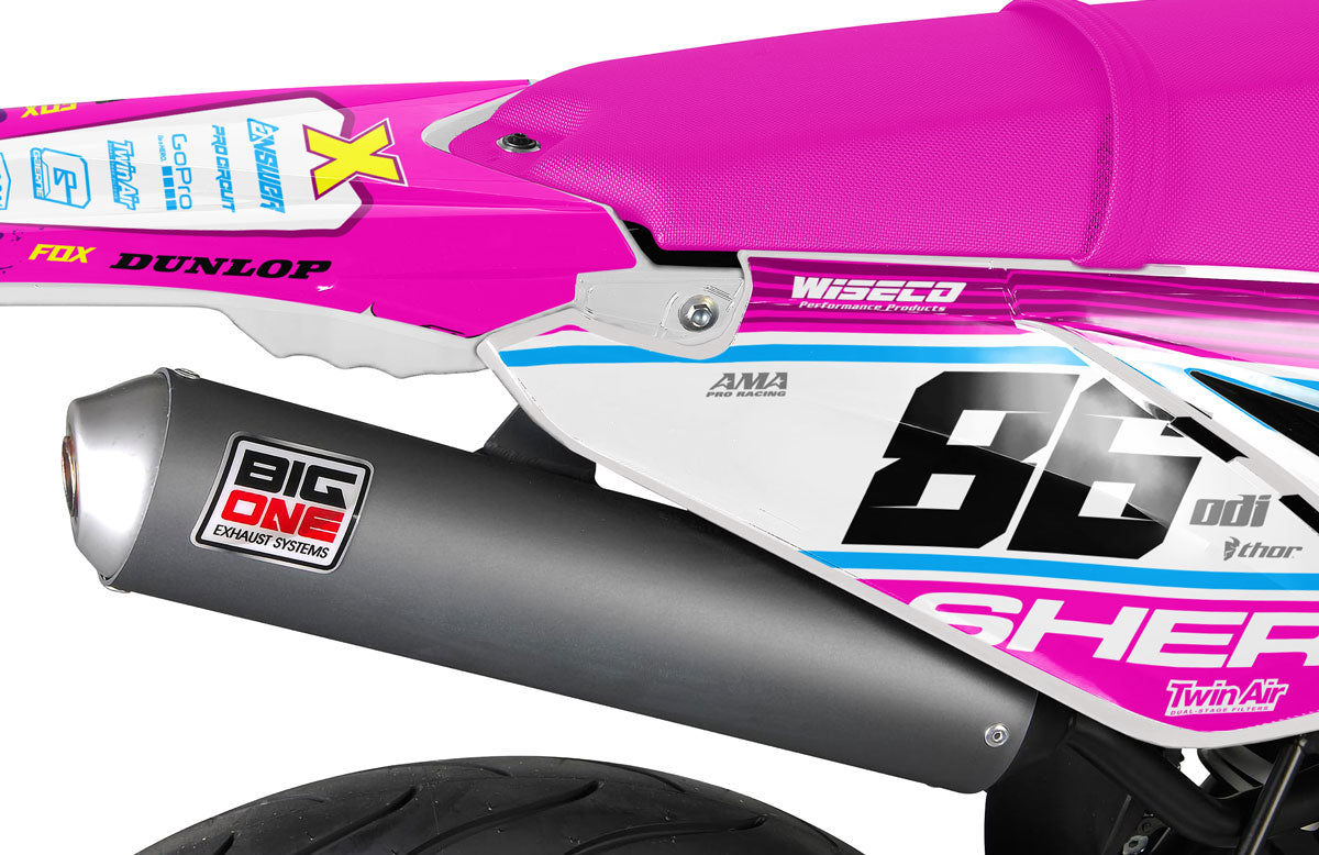 Kit déco Sherco 50cc 2017-2025 Pink Fox | autocollants moto | personnalisation 50cc | armysctv