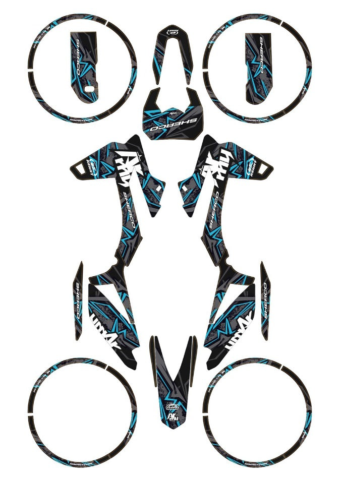 Graphics kit Sherco 50cc 2017-2025 Army Redrum | motorcycle stickers | 50cc customization | armysctv