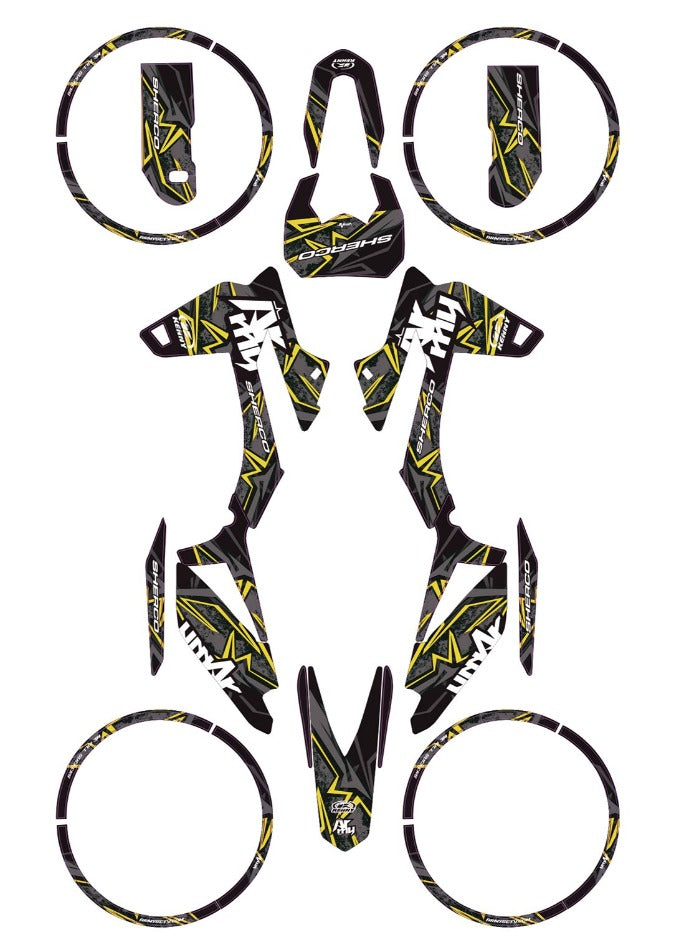 Graphics kit Sherco 50cc 2017-2025 Army Redrum | motorcycle stickers | 50cc customization | armysctv