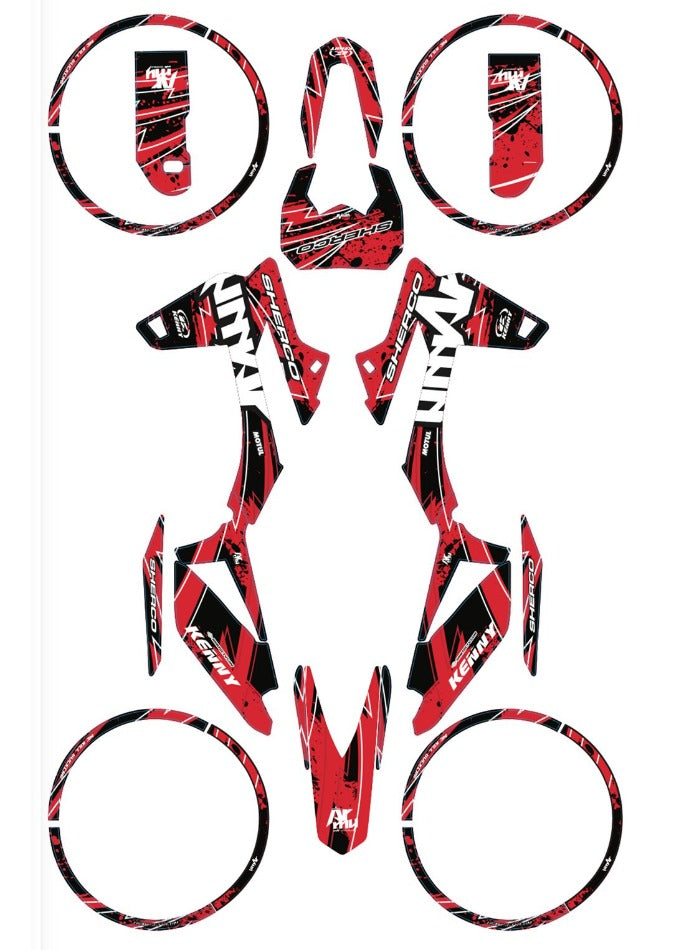 Graphics kit Sherco 50cc 2017-2025 Army Velocity | motorcycle stickers | 50cc customization | armysctv