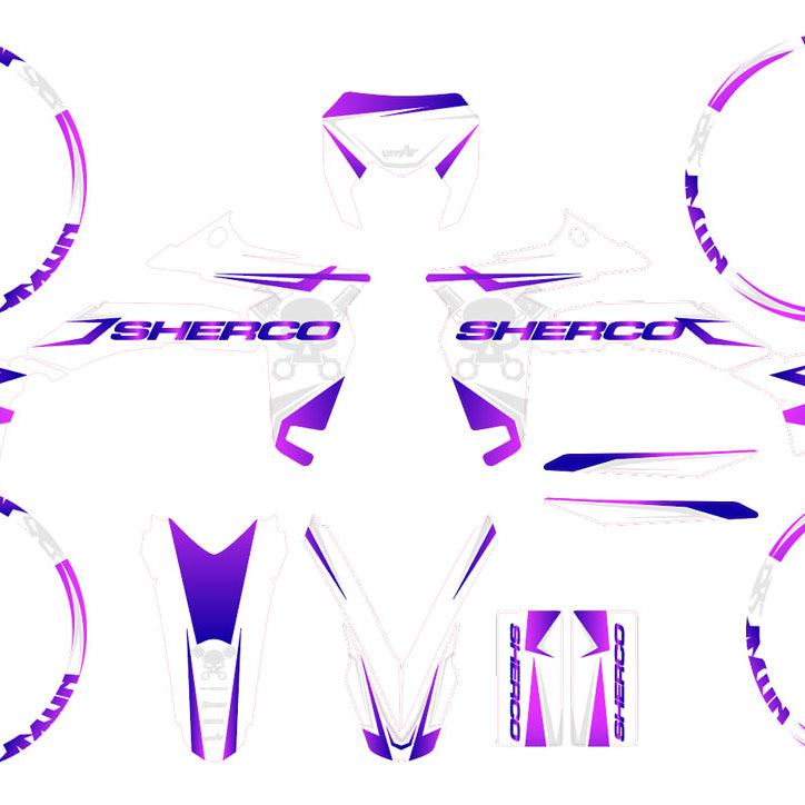 Kit pegatinas Sherco 50cc 2017-2025 Estilo Frío | pegatinas para moto | personalización 50cc | armysctv
