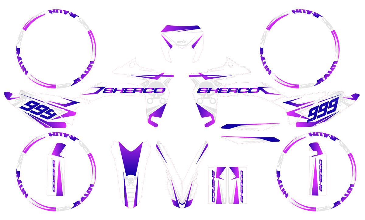 Kit pegatinas Sherco 50cc 2017-2025 Estilo Frío | pegatinas para moto | personalización 50cc | armysctv