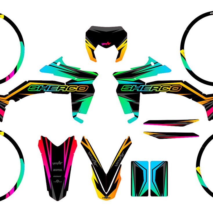 Kit pegatinas Sherco 50cc 2017-2025 Army Eclipse | pegatinas para moto | personalización 50cc | armysctv