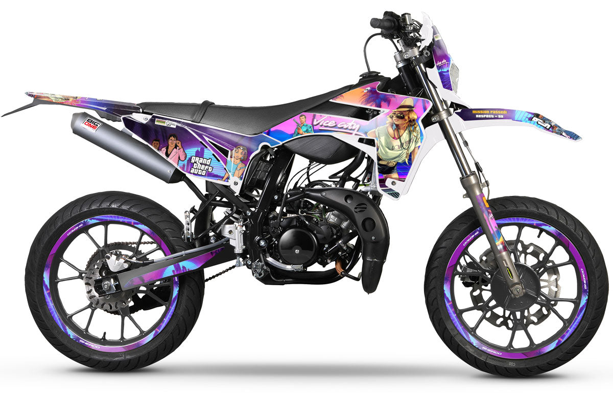 Dekor kit Sherco 50cc 2017-2025 GTA Stil | Motorradaufkleber | Personalisierung 50cc | armysctv