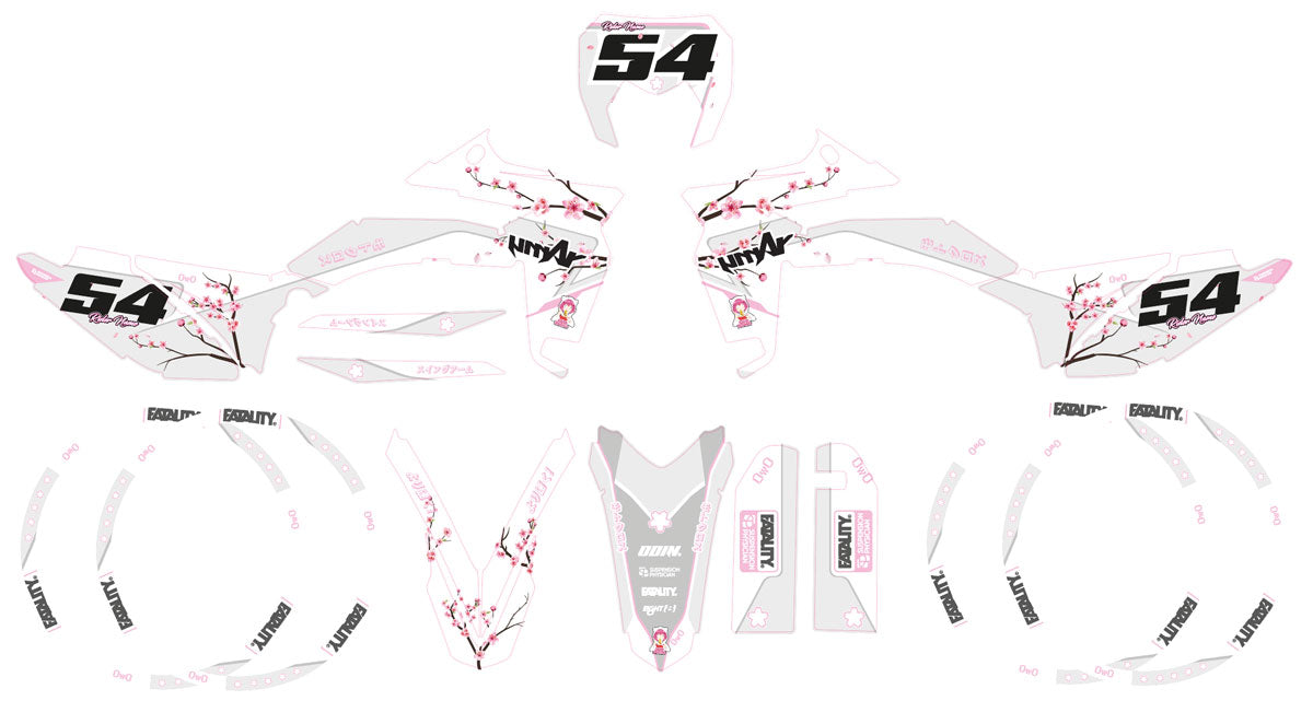 Dekor kit Sherco 50cc 2017-2025 Armee Sakura | Motorradaufkleber | Personalisierung 50cc | armysctv