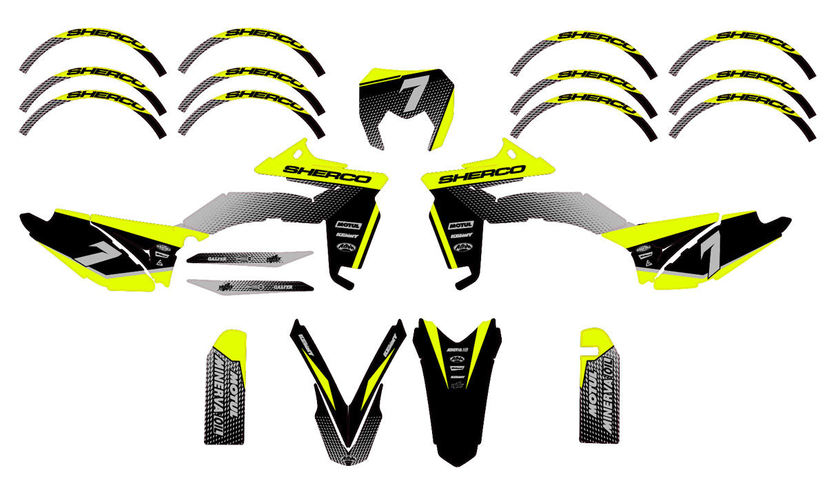 Kit déco Sherco 50cc 2017-2025 Silver Edition | autocollants moto | personnalisation 50cc | armysctv