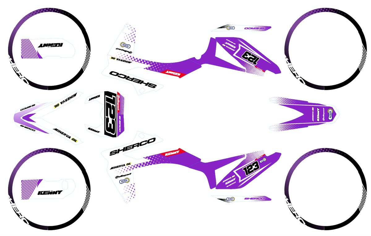 Kit pegatinas Sherco 50cc 2017-2025 Fantasma del Ejército | pegatinas para moto | personalización 50cc | armysctv