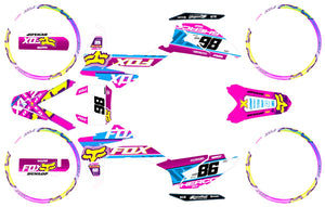 Dekor kit Sherco 50cc 2017-2025 Pink Fox | Motorradaufkleber | Personalisierung 50cc | armysctv