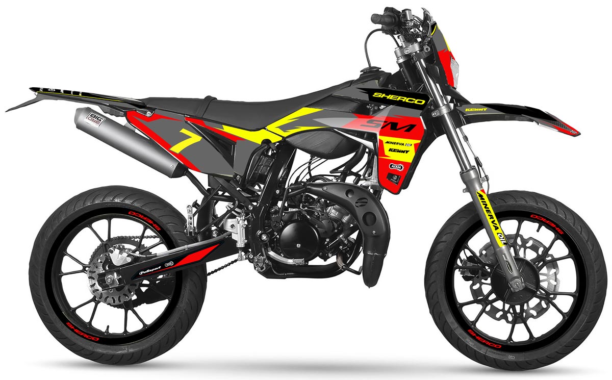 Kit pegatinas Sherco 50cc 2017-2025 Estilo rojo | pegatinas para moto | personalización 50cc | armysctv
