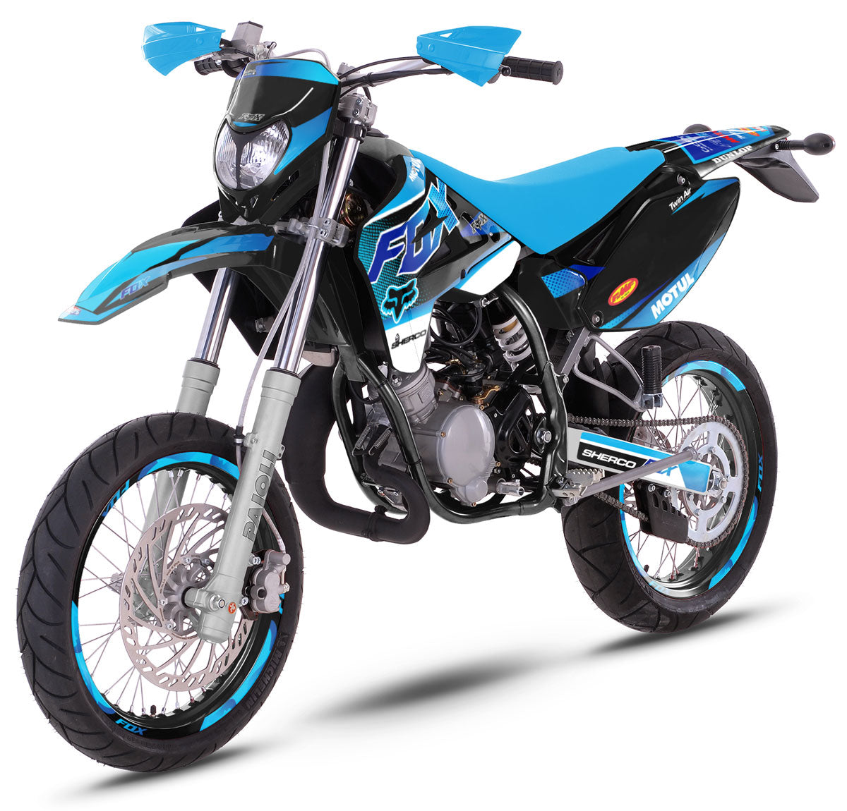 Kit pegatinas 50cc Sherco HRD 2006-2012 Blue Fox | pegatinas para moto | personalización 50cc | armysctv