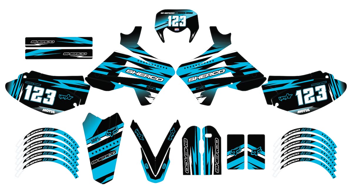 Kit pegatinas Sherco HRD 2006-2012 Army Dream | pegatinas para moto | personalización 50cc | armysctv