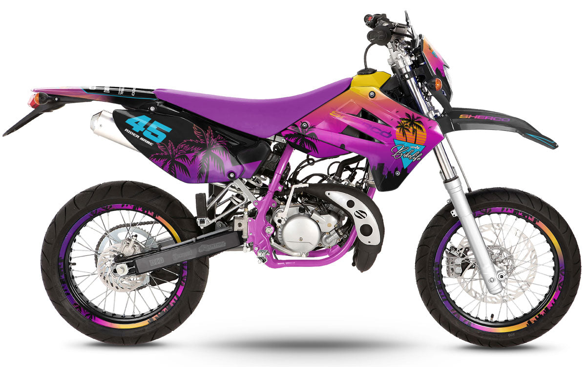 Kit déco 50cc Sherco HRD 2006-2012 Miami | autocollants moto | personnalisation 50cc | armysctv