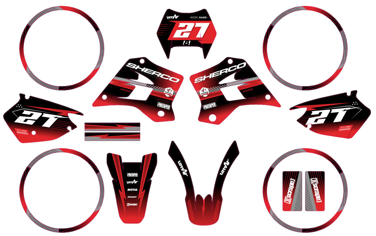 Kit pegatinas Sherco HRD 50cc 1998-2005 Séptimo | pegatinas para moto | personalización 50cc | armysctv