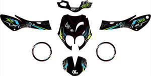 50cc Graphics kit Peugeot TKR / Trekker 2006-2014 Leaf | motorcycle stickers | 50cc customization | armysctv