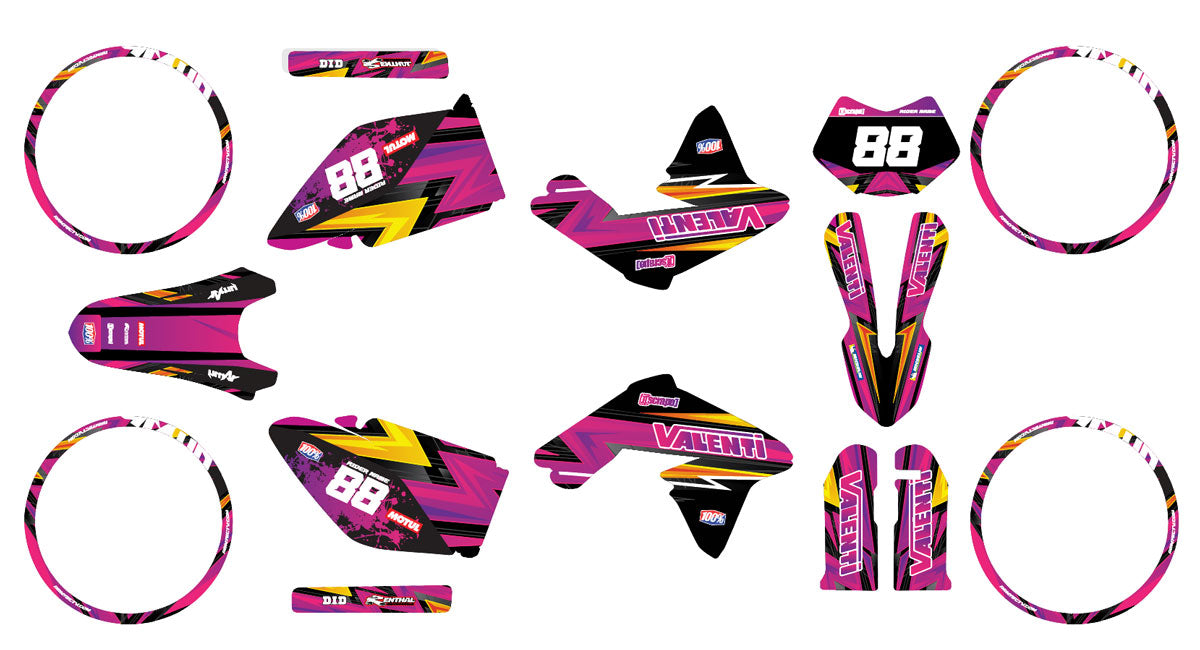 Kit déco 50cc Valenti Racing SM Army Split | autocollants moto | personnalisation 50cc | armysctv