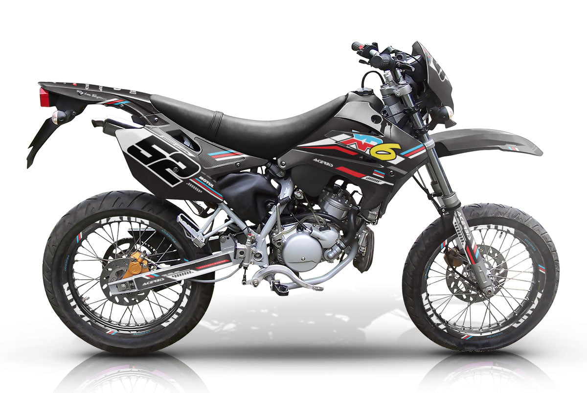 Dekor kit 50cc Peugeot XP6 2004-2010 Schwarze Katze | Motorradaufkleber | 50cc Personalisierung | armysctv