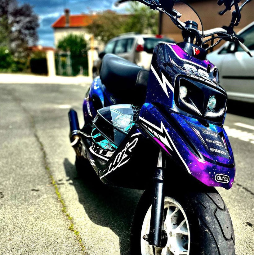 Kit déco MBK Booster Violet, rose et noir de type Galaxie