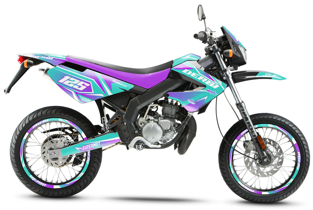 Kit déco Derbi Senda xtreme 50cc 2006-2010 Mx Sky | autocollants moto | personnalisation 50cc | armysctv