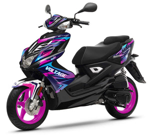 Kit déco 50cc Yamaha Aerox / MBK Nitro 2013-2019 Crazy Pink | autocollants moto | personnalisation 50cc | armysctv