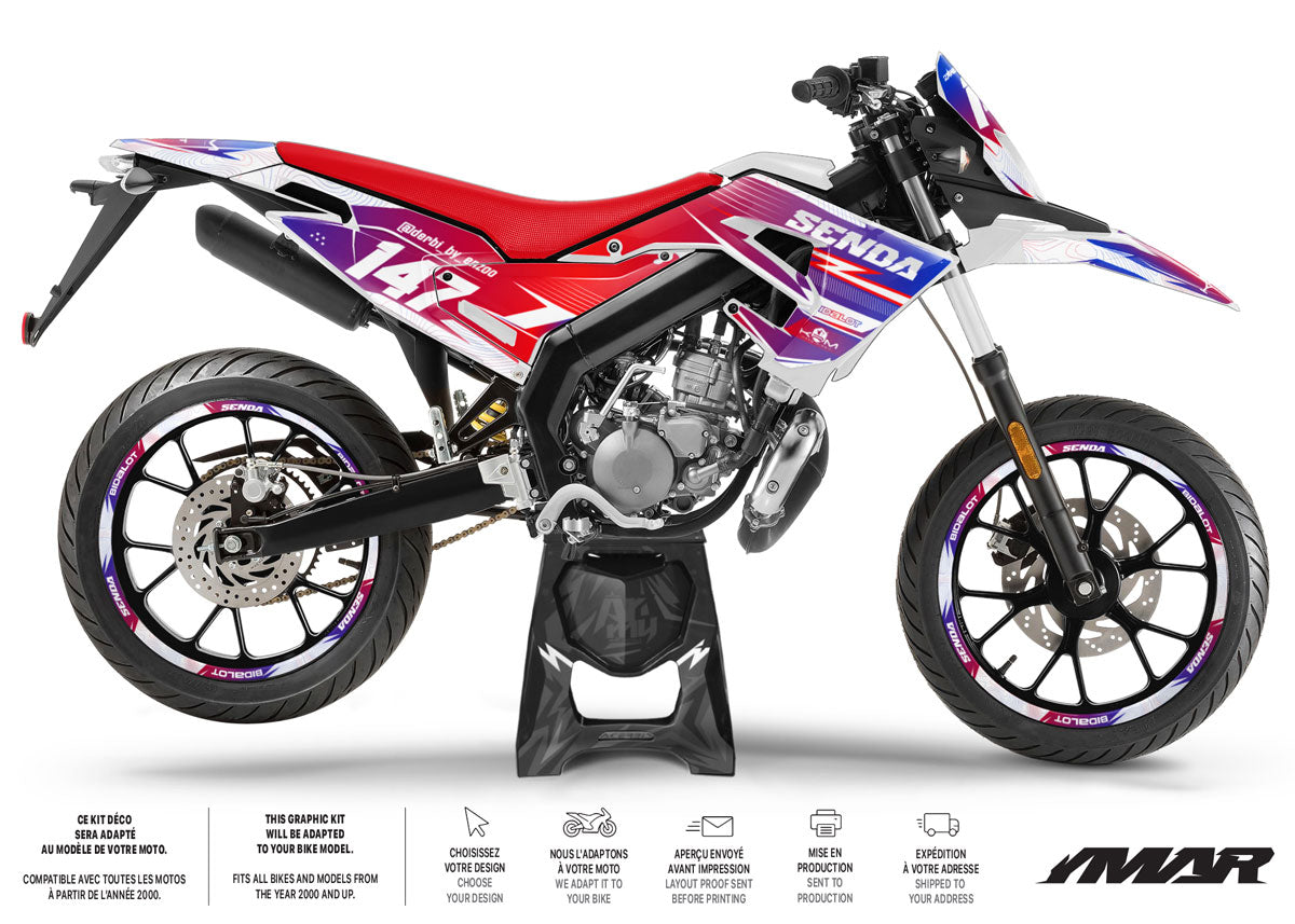 50cc Graphics kit Derbi Senda xtreme 2018-2025 Army France