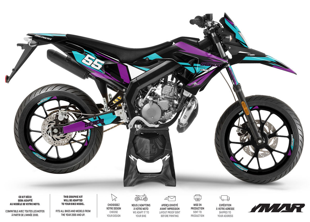 50cc Graphics kit Derbi Senda xtreme 2018-2025 Army Stream