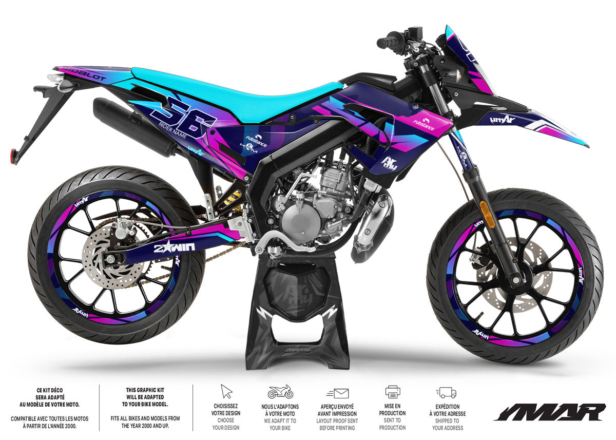 Kit pegatinas Derbi Senda xtreme 50cc 2018-2025 Crazy Pink