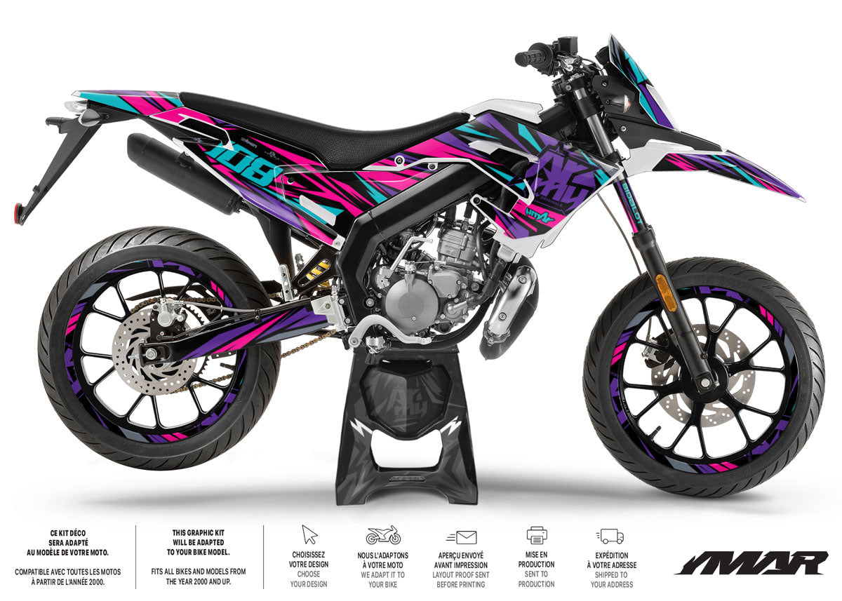 50cc Graphics kit Derbi Senda xtreme 2018-2025 Electrify