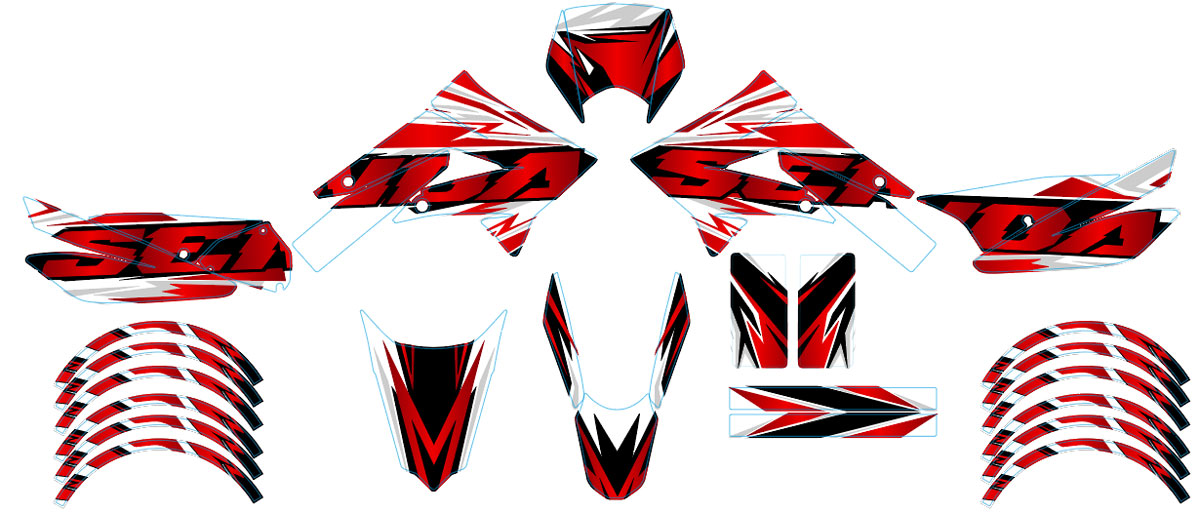 Kit pegatinas 50cc Derbi Senda xtreme 2011-2017 Cortesía