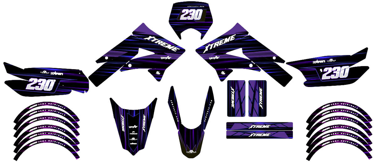Kit pegatinas 50cc Derbi Senda xtreme 2011-2017 De oro y platino