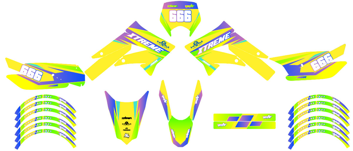 Kit pegatinas 50cc Derbi Senda xtreme 2011-2017 Valentino