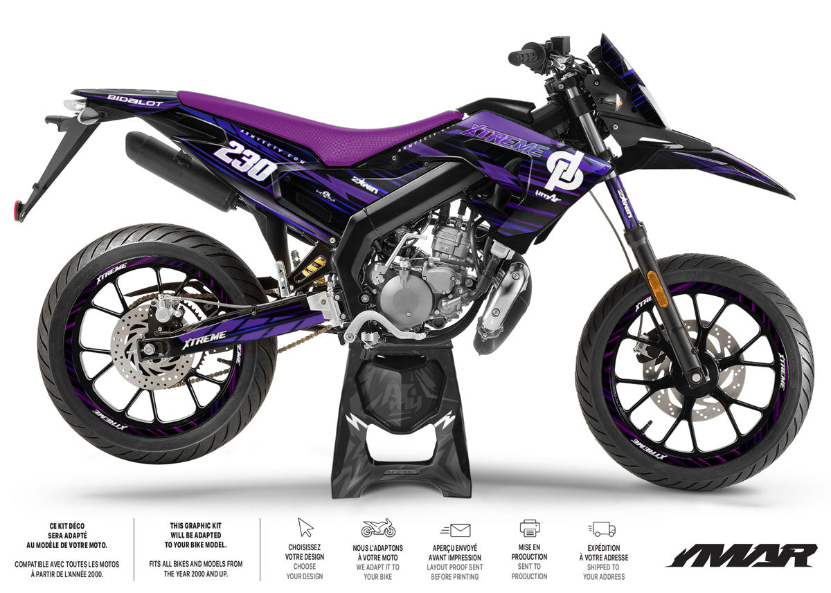 Kit déco 50cc Derbi Senda xtreme 2018-2025 D'or et de platine