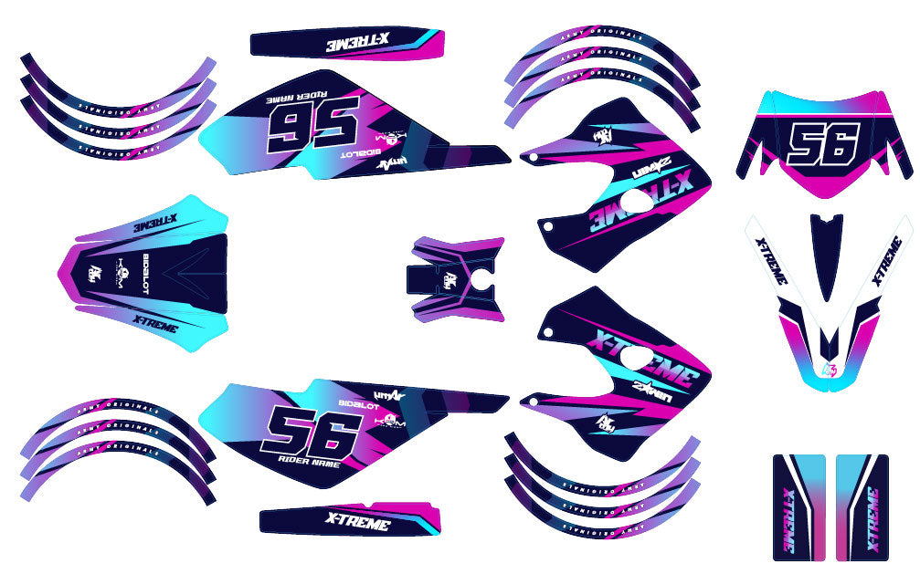 Kit déco 50cc Derbi Senda X-race/X-treme 2003-2009 Crazy Pink
