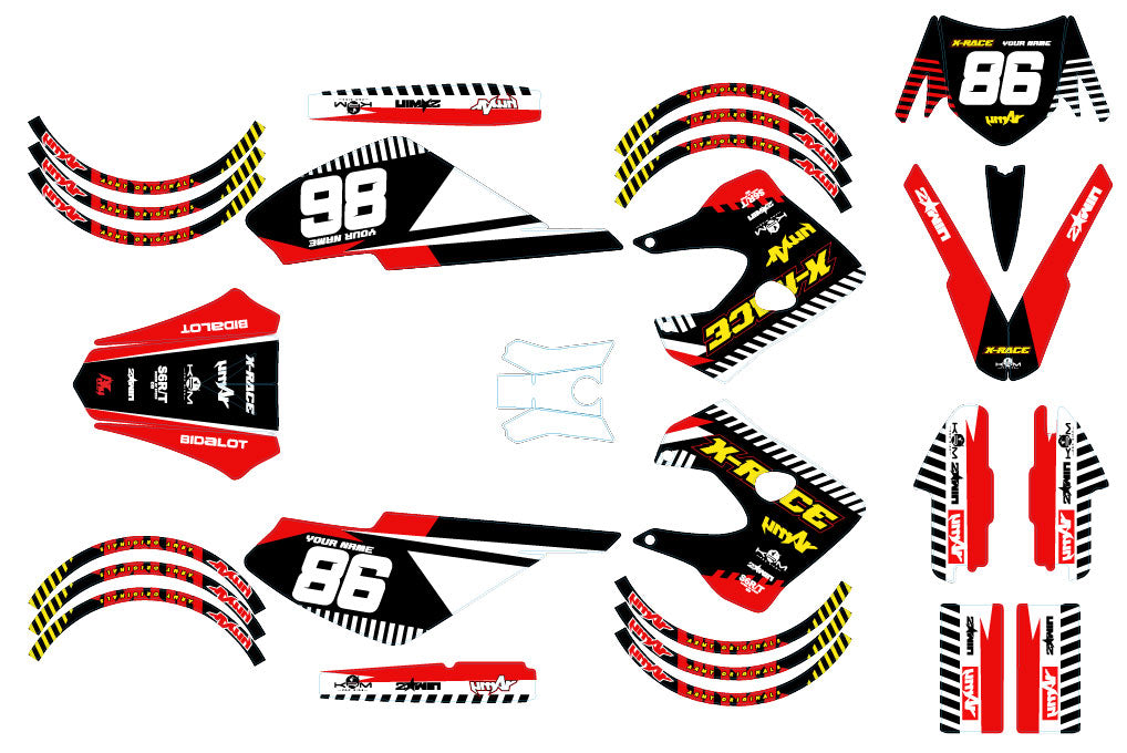 Dekalsett 50cc Derbi Senda X-race/X-treme 2003-2009 Geico