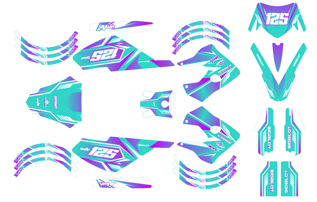 Kit déco 50cc Derbi Senda X-race/X-treme 2003-2009 MX Sky