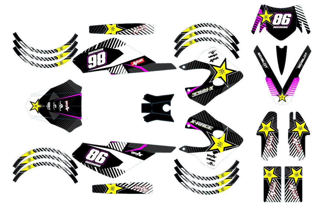 Dekor kit 50cc Derbi Senda X-race/X-treme 2003-2009 Rockstar