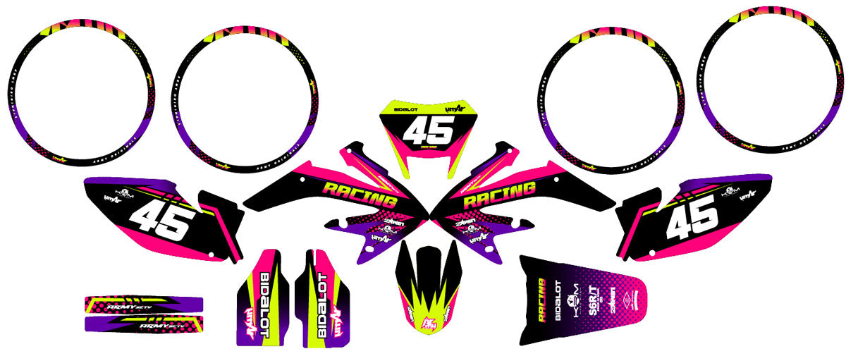 Kit pegatinas HM CRM 50 Derapage Neon