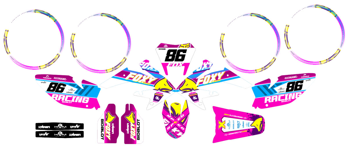 Kit pegatinas HM CRM 50 Derapage Zorro Rosa