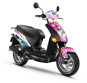 Kit déco scooter Kymco Agility 50 et 125cc Pink Fox | autocollants moto | personnalisation 50cc | armysctv