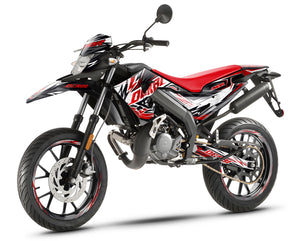 Kit déco 50cc Derbi Senda xtreme 2018-2025 Arko - Moto supermotard avec décos modernes et élégantes.
