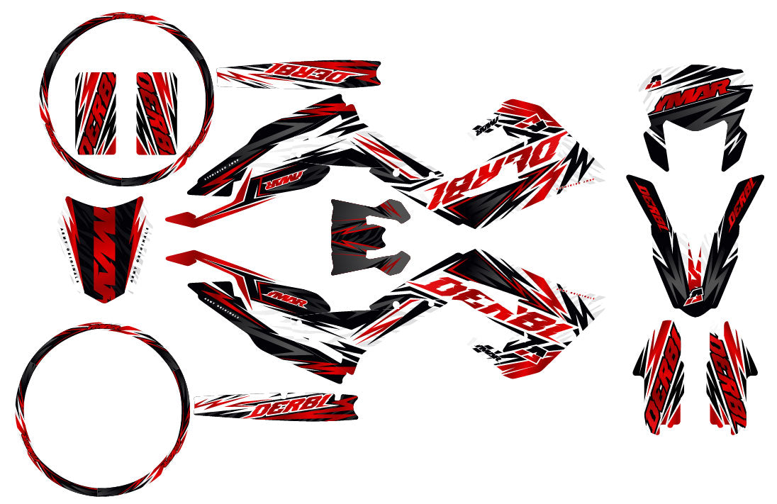 Kit déco 50cc Derbi Senda xtreme 2018-2025 Arko - stickers moto et autocollants pour personnaliser votre moto.