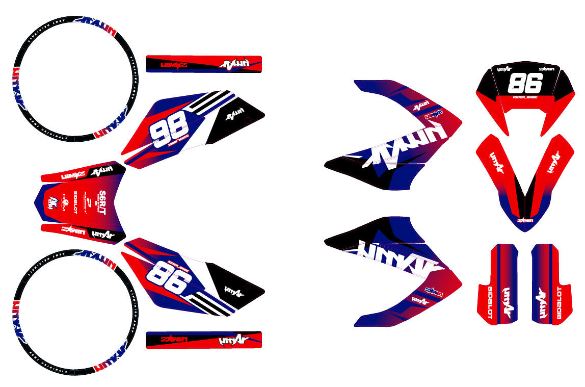 Kit pegatinas 50cc Masai Razer 50 SM 2012-2025 Gradiente de Ejército