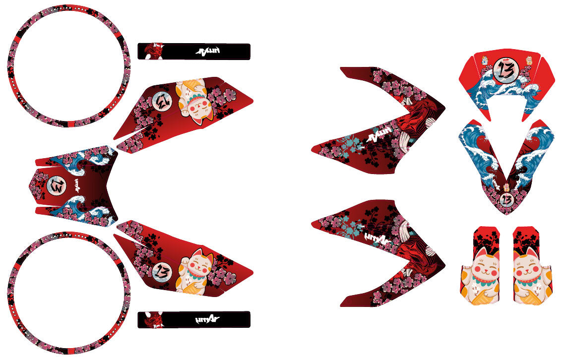 Kit pegatinas 50cc Masai Razer 50 SM 2012-2025 Arigato