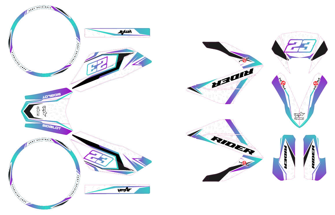 Dekor kit 50cc Masai Razer 50 SM 2012-2025 Lys