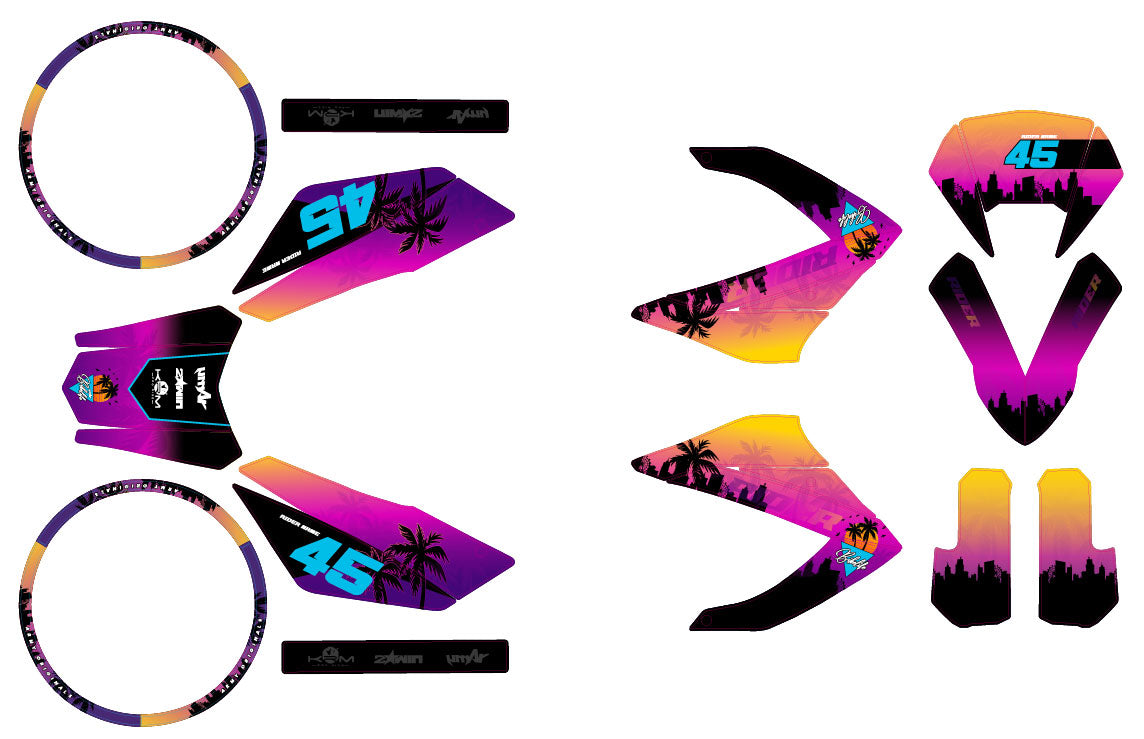 Kit pegatinas 50cc Masai Razer 50 SM 2012-2025 Ejército Miami